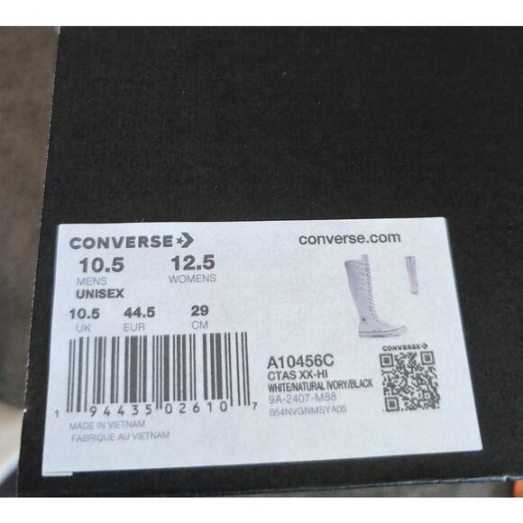 Converse CTAS XXHI Mens 10.5 White Orange Elastic Laced Knee High Sneaker Boot - Picture 7 of 10